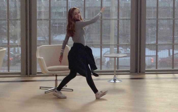 photo of teen girl walking in national arts centre lantern